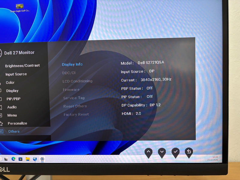 Dell S2721QSA 27" IPS 4K UHD Home / Office Monitor 3840x2160, 60Hz, 4ms, HDMI DP2