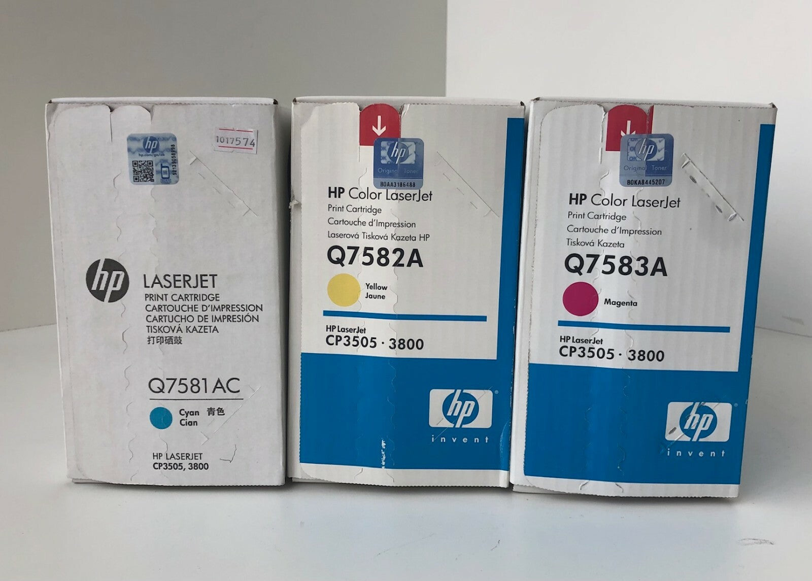 HP Toner Q7581A Q7582A Q7583A cyan yellow magenta für Laserjet CP3505 3800 #set1