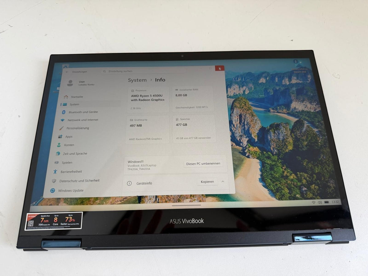 ASUS VivoBook Flip 14 TM420i (14") Ryzen 5 Radeon Graphics 8GB RAM 512GB SSD #A11