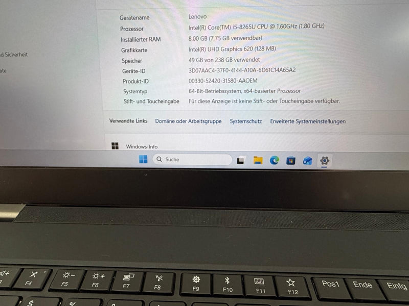  Lenovo  ThinkPad T590 i5 8265u 8GB 256GB SSD W11 Pro LTE FHD Webcam #97E8