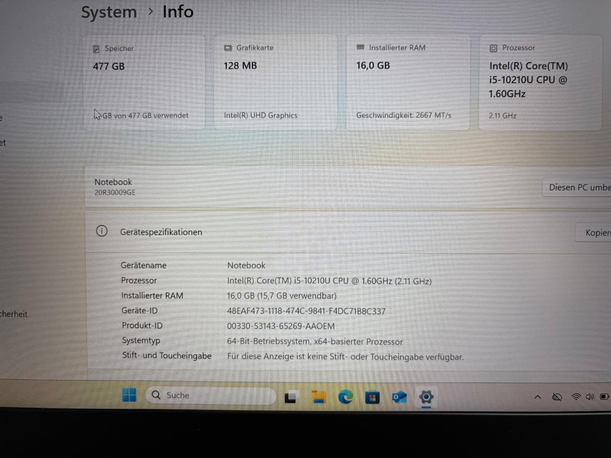 Lenovo ThinkPad L13 i5 10210u 16GB 512GB SSD W11 Pro FHD Backlit FP Cam #L119