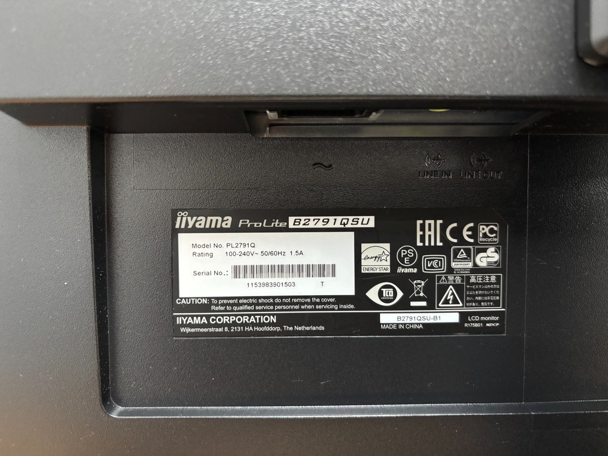 iiyama ProLite B2791QSU 2560x1440 60Hz DVI DP HDMI USB6