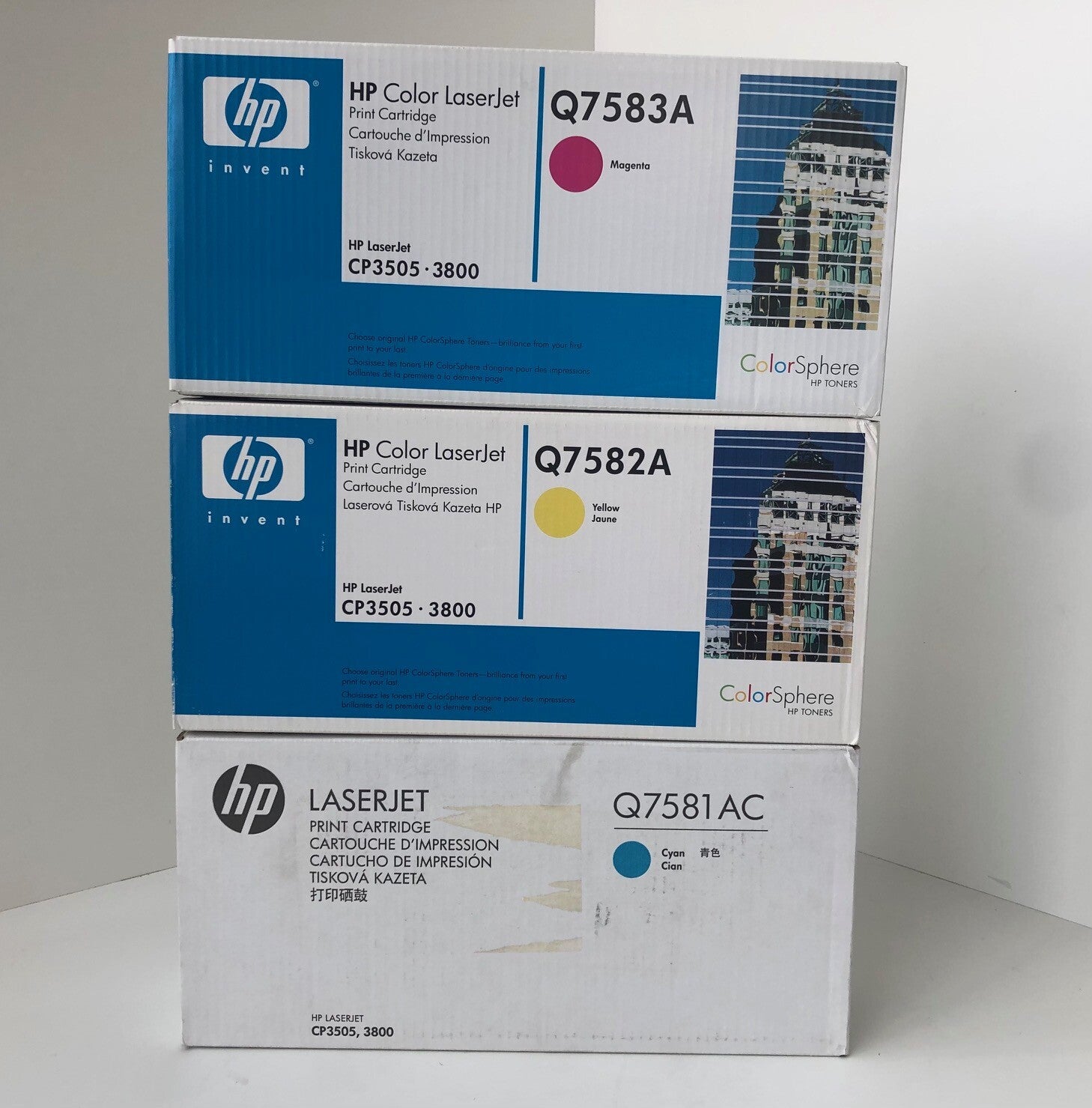 HP Toner Q7581A Q7582A Q7583A cyan yellow magenta für Laserjet CP3505 3800 #set0