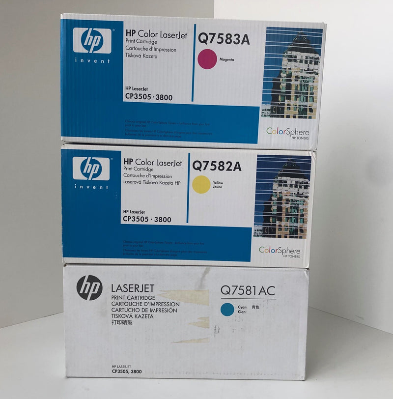 HP Toner Q7581A Q7582A Q7583A cyan yellow magenta für Laserjet CP3505 3800 #set0