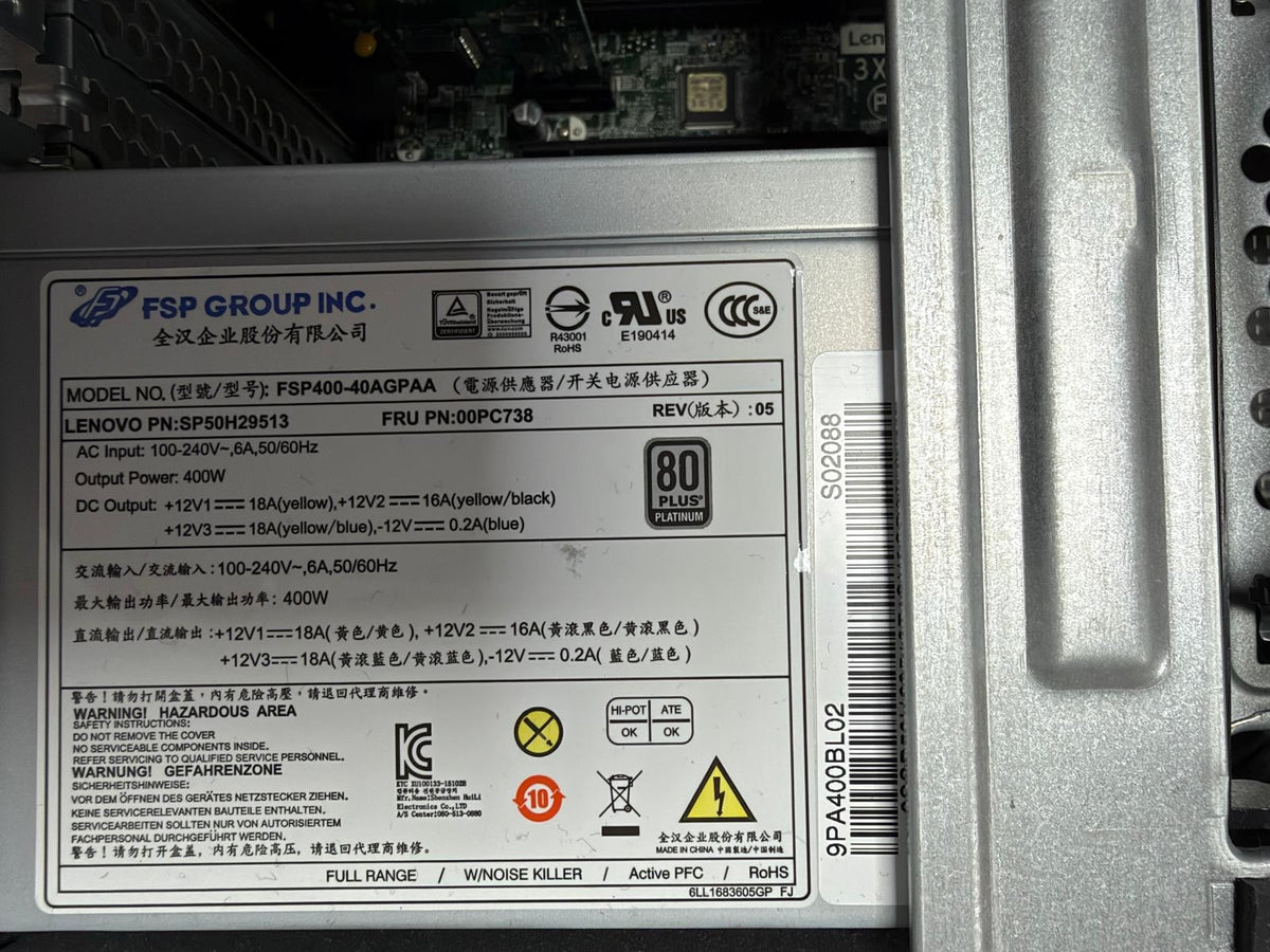 Lenovo Thinkstation P330 i5 9500 3GHZ 16GB 1TB NVMe W11Pro 400W PSU Mwst #P3302