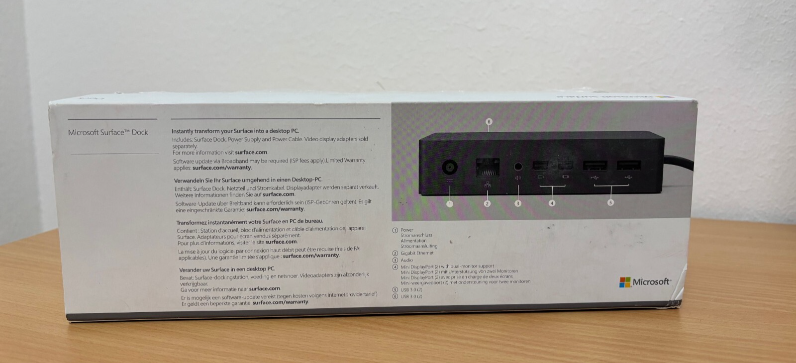 Microsoft Surface Dock Dockingstation 1661 USB 3.0 mit Netzteil Schwarz #16614